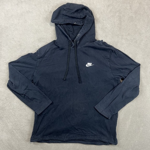 Nike Size XL Long Sleeve Hooded T-Shirt Black Streetwear Embroidered Logo Hoodie — photo 2